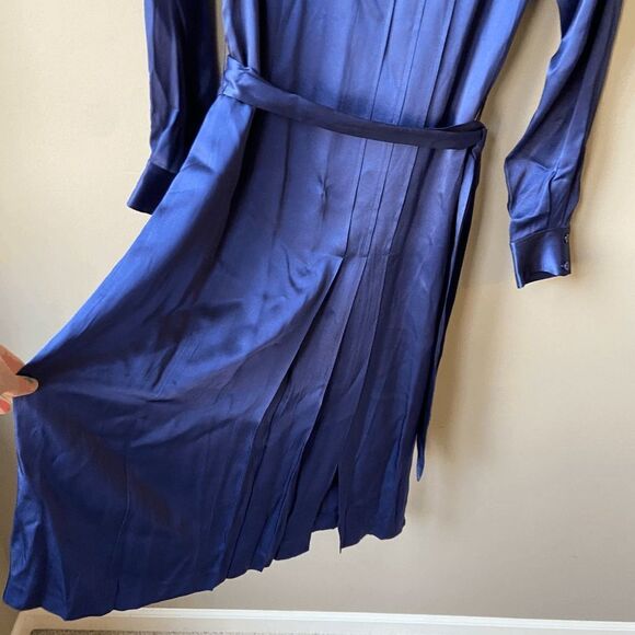NWT Adeline Navy Satin Vintage Pleat Dress by KITRI Studio - SZ 4 - Picture 8 of 8